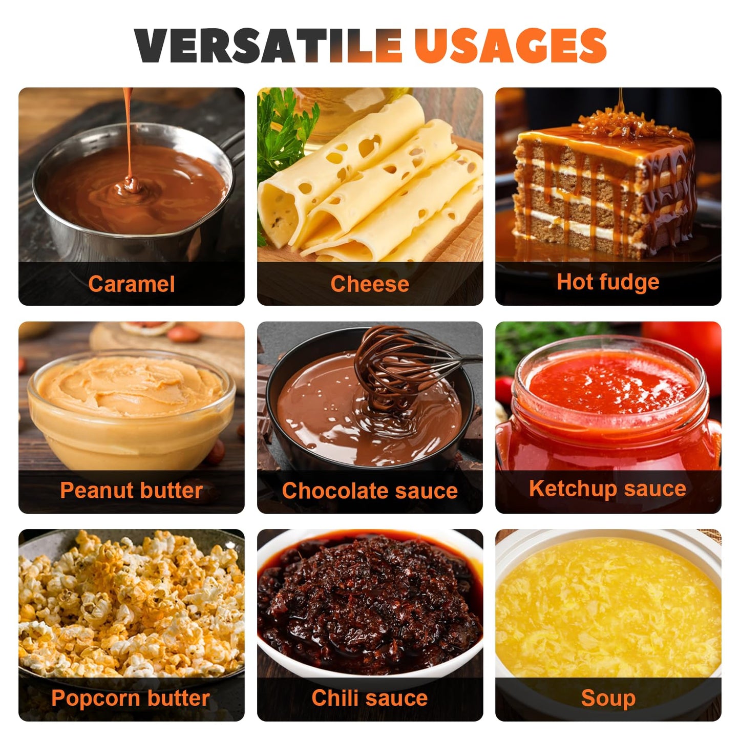 Nacho Cheese Warmer Dispenser 7.4Quart Hot Fudge Warmer Commercial Soup Warmer with Ladles, Food Warmer for Nachos Cheese Caramel Popcorn Hot Fudge Sauces 86-185℉110V