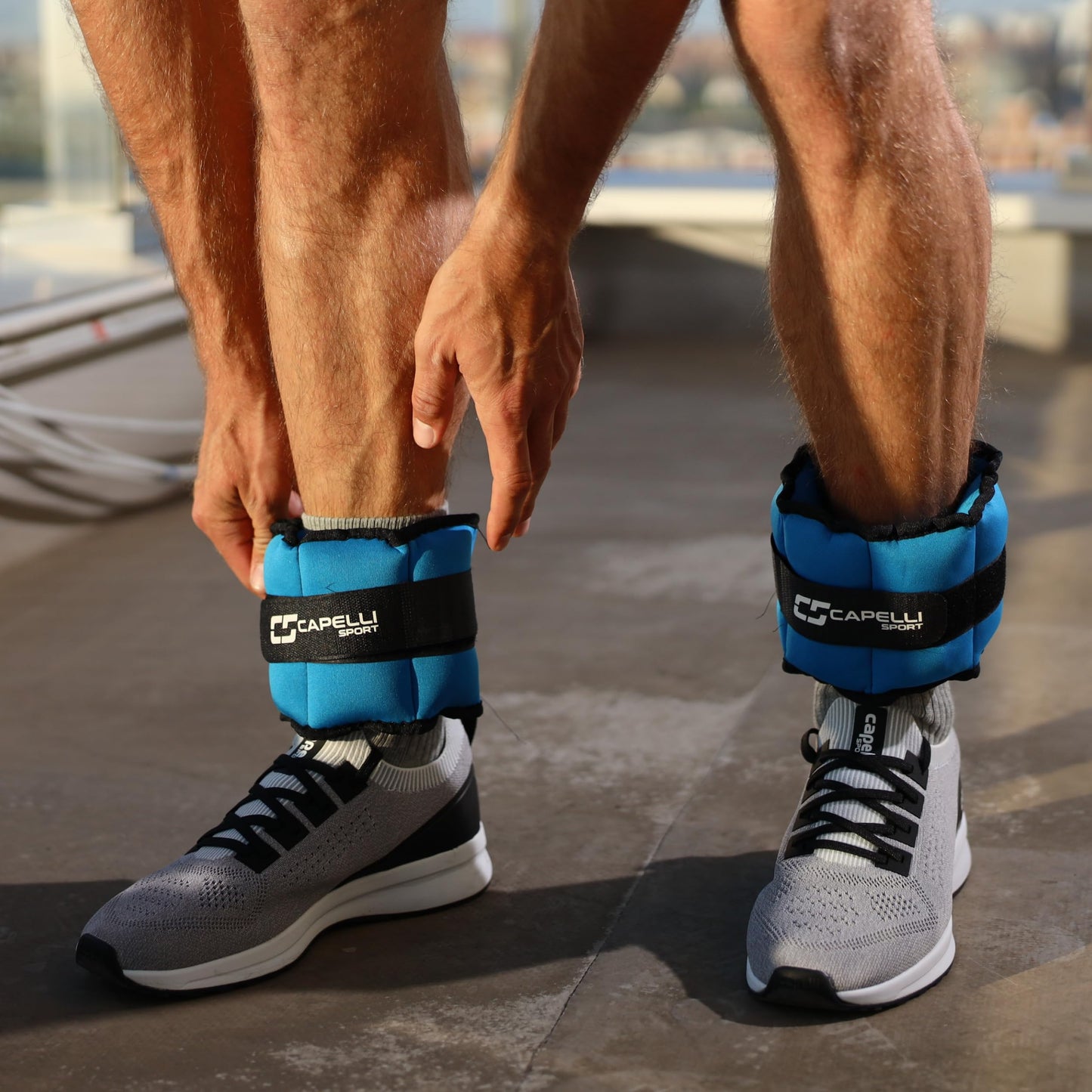 Capelli Sport Ankle and Wrist Weights, Leg and Arm Weights with Adjustable Straps, Blue, 4 lbs, Set of 2