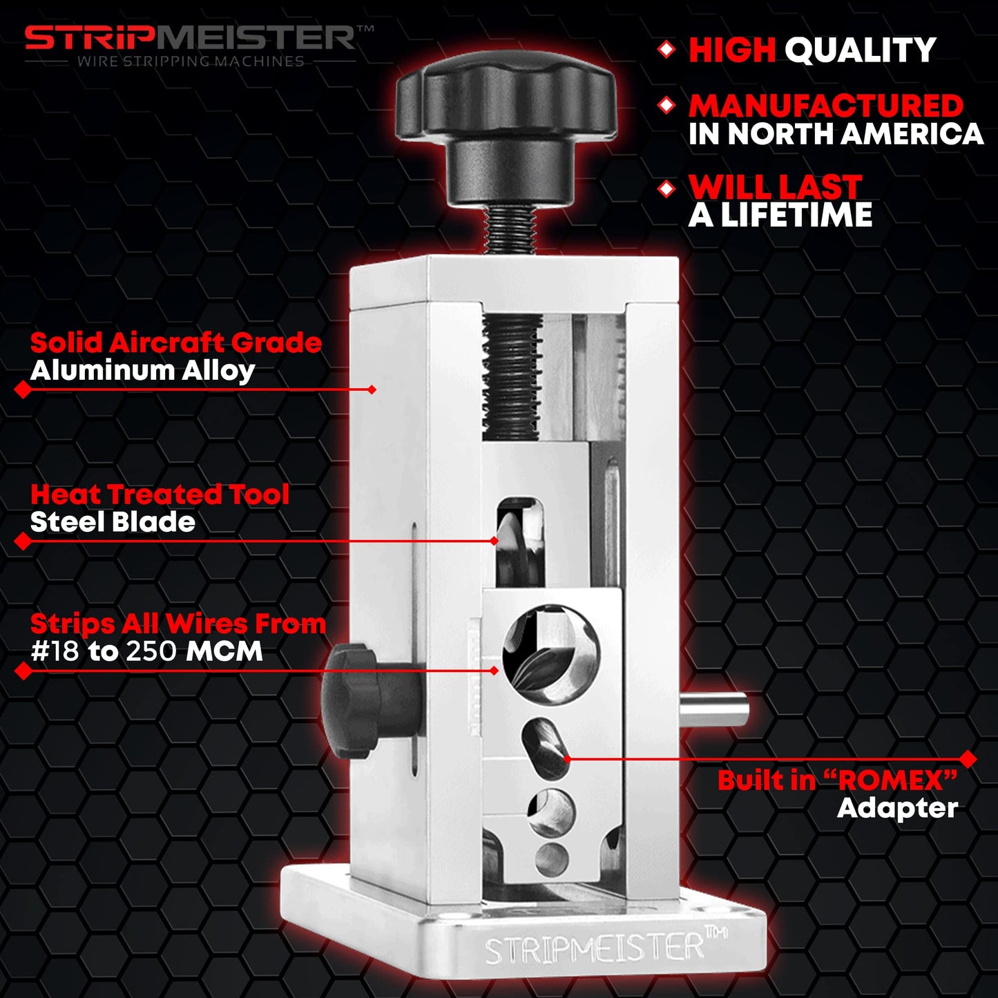 StripMeister Original Wire Stripping Machine & E250 Blade Replacement Kit - Drill Powered Stripper Tool, Made Easy (Bundle)