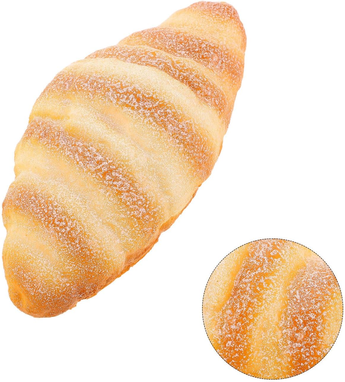 3pcs Set jojofuny Realistic Fake French Croissant Bread Model for Kitchen and Bakery Decor, Artificial Simulation Food