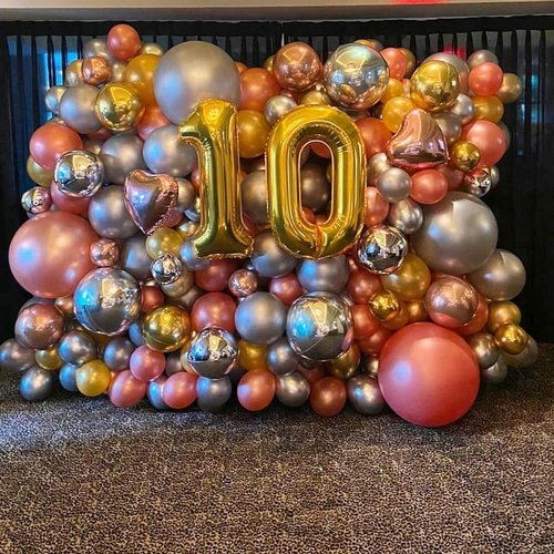 Gold 10 Number Balloons by [Brand Name] - 40 Inch Giant Birthday & Anniversary Party Decorations