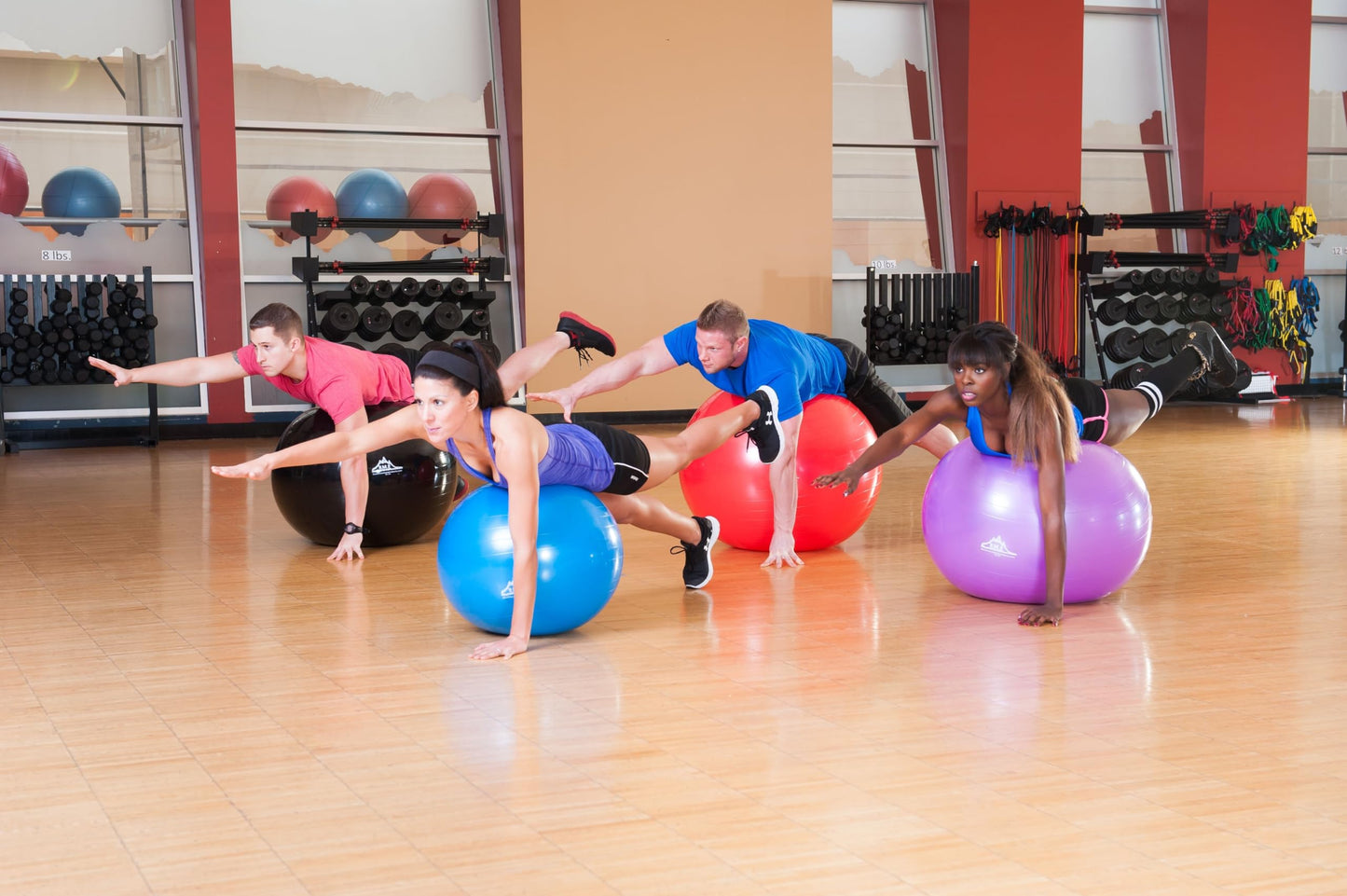 Black Mountain Products Static Strength Exercise Stability Ball with Pump, 2000 lb/75cm, Blue