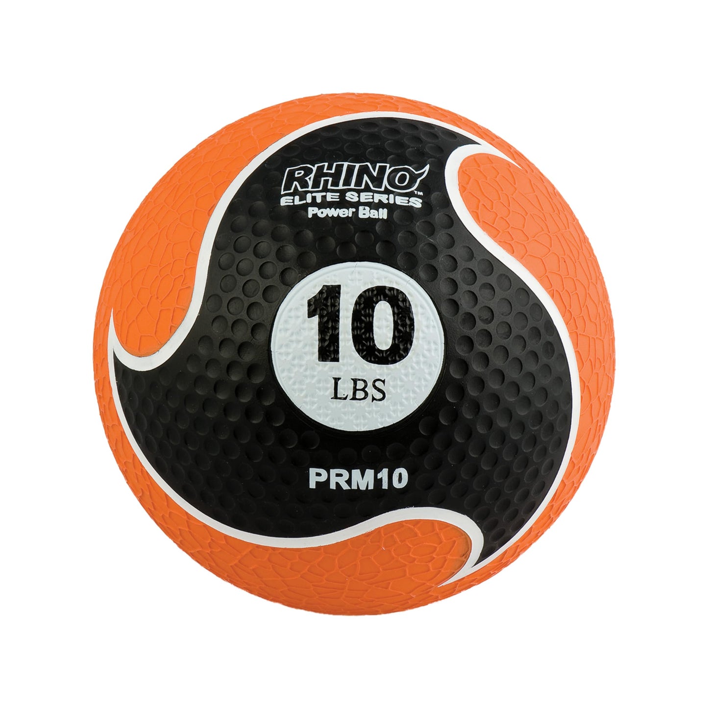 Champion Sports Rhino Elite Medicine Ball-Durable Rubber Weighted Ball & Textured Grip for Core Strength-Cardio & Cross-Training Workouts-Home or Gym Fitness-Orange (10lbs)