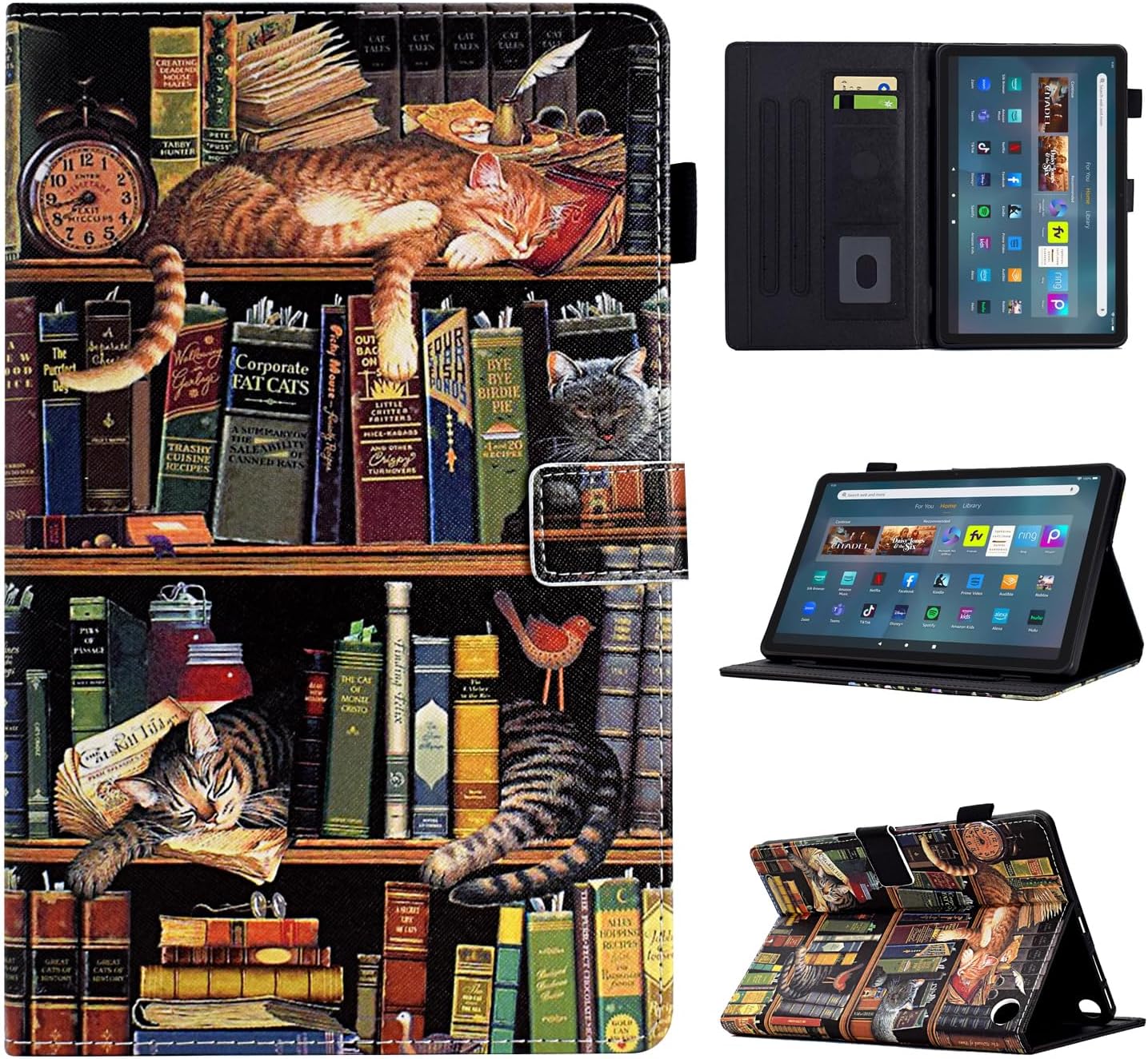 BYCeKe 11(13th 2023 11 Cute Case for Kindle Fire Max Generation, Release), Durability PU Leather Slim Folio Folding