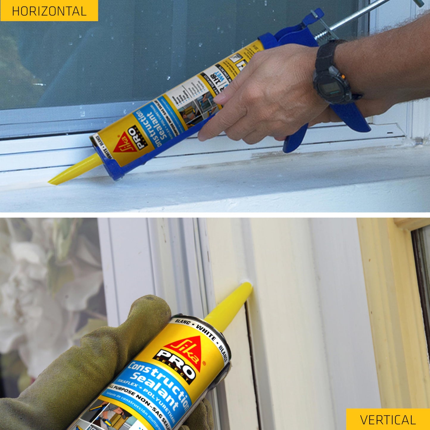SIKA Sikaflex Construction Sealant, 12-Pack, 10.1 fl oz, Limestone – All-Purpose Polyurethane for Joints 1/2" or Smaller, Strong, Weatherproof, Paintable, Ideal for Masonry, Wood, Metal & Concrete