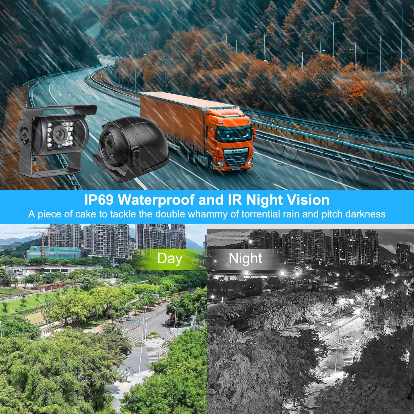 4CH 1080P H.265 4G WiFi GPS 4TB HDD Vehicle Mobile DVR System Video Recorder Loop Record with IR Night Vision Waterproof Front Side Backup Camera and 7 inch VGA Monitor for RV Truck Camper Van
