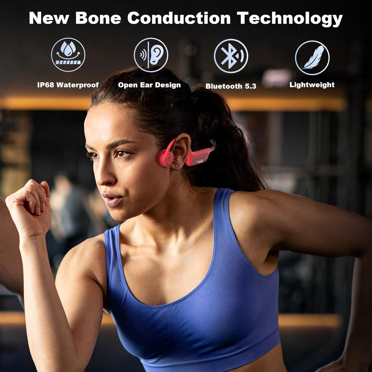 32GB MP3 Player,IP68 Swimming Headphone,8H Wantek Open Ear Headphones,Bone Conduction Bluetooth Headphones