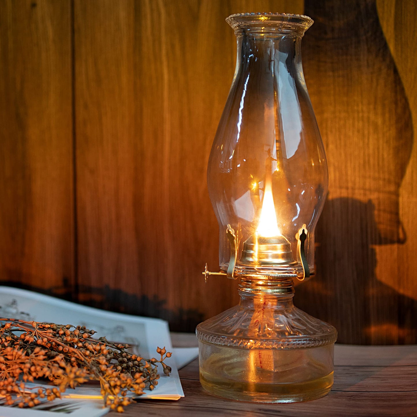 RAHATA Oil Lamp Chimney - Hurricane Lamp Glass Replacement, Clear, 3 Inch Base, Wave Style 2P, Model M-LAMPSHADE