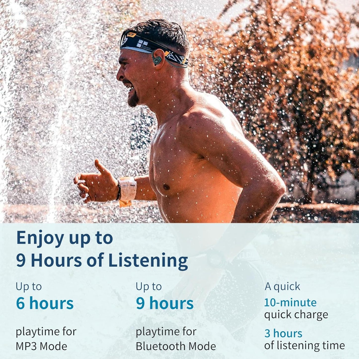 Swimming MP3 2-in-1, 10 5.4 Headset, Swimming, Bone Conduction Headphones with Open Ear Bluetooth Headphones and Player