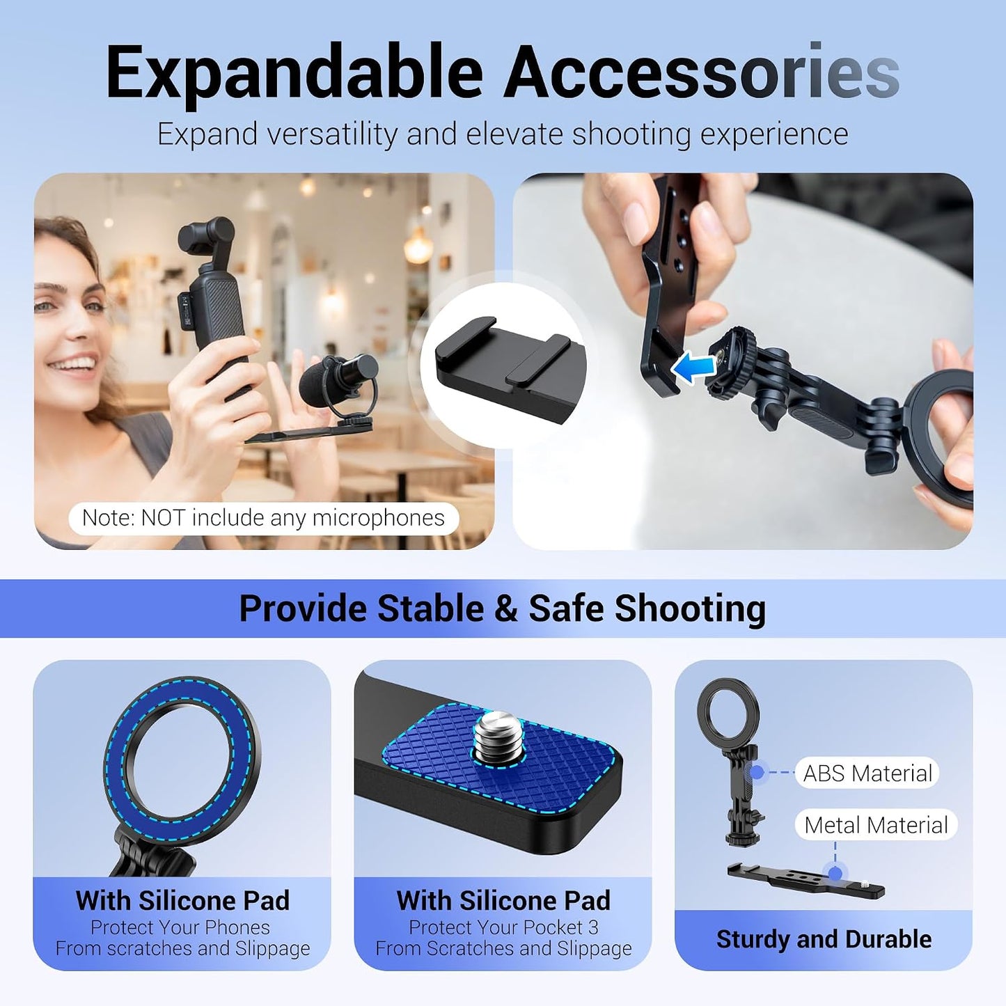 JJC 4 1/4" 20 Insta360 X5 X4 X3 4/3 Pocket Magnetic Phone Mount with Screw & Thread, Phone Holder for / Pocket / Xtra