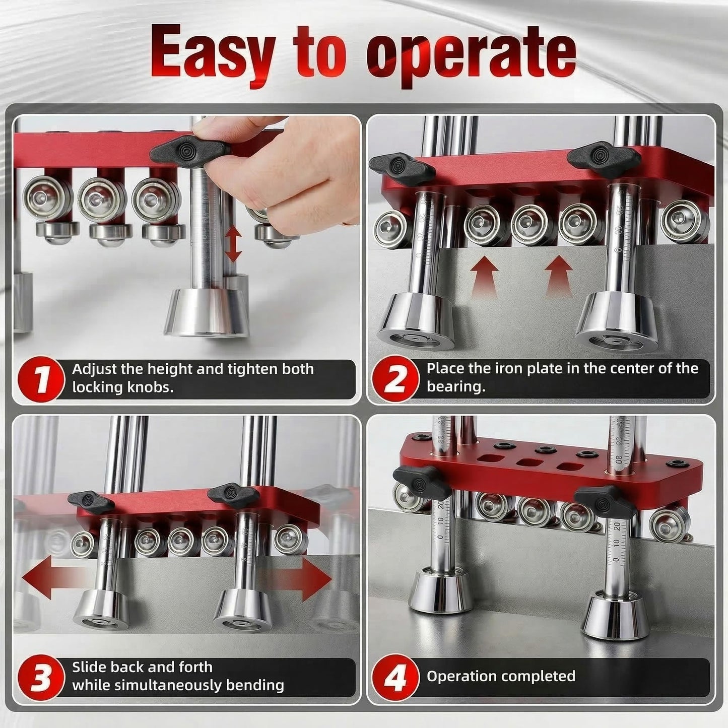 ZXCTETO Sheet Metal Roller 1-Station Metal Bender, Metal Roofing Tools,0-100° Bending Range,0.26-7in Length, 0.2-1mm Thickness, for Iron/Aluminum/Copper/Stainless Steel Flashing & Edging (7in)