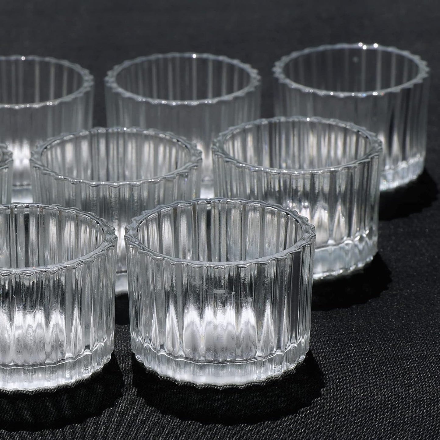 VOHO Clear Tealight Candle Holders - Set of 12 Glass Holders for Weddings & Home Decor | 2'' x 1.4''