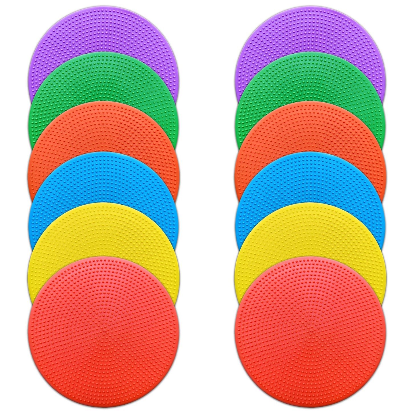 PIKZH Poly Spot Markers 4 inch 12 Pcs Non-Slip Rubber Agility Training Markers Floor Dots Flat Field Cones for Football, Soccer Ball, School Exercise Drills, Gym Dance Practice TPE