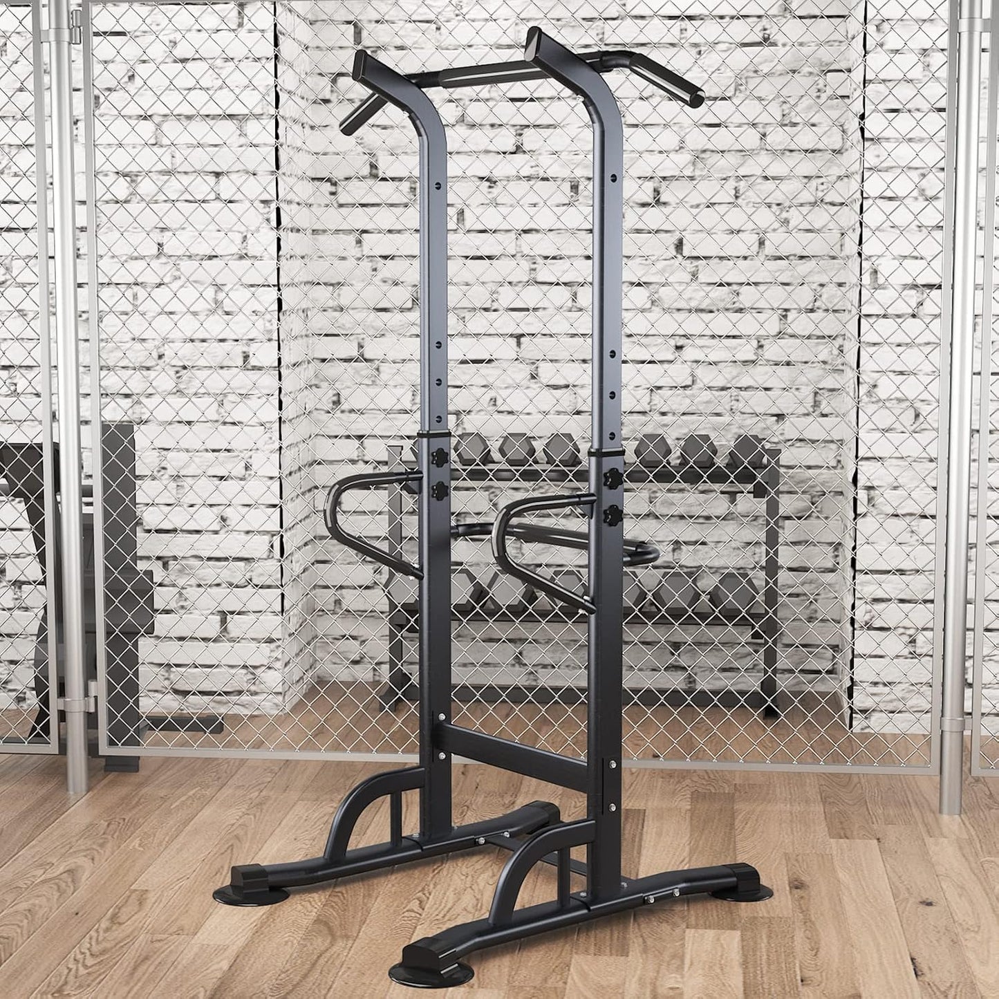 soges Power Tower Pull Up Station, Adjustable Multi-Function Dip Station Home Gym, Strength Training Pull-Up Bars for Full Body Workout, Power Tower Dip Station Pull Up Bar with 11 Height Levels
