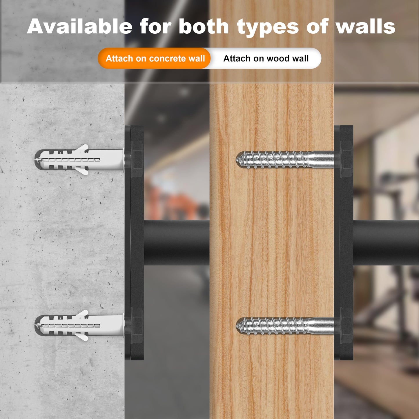MIUONO Weight Plate Rack, Wall Mount Weight Plate Holder for 1" Plates, 5 Pack Weight Storage Racks Home Gym Organizer