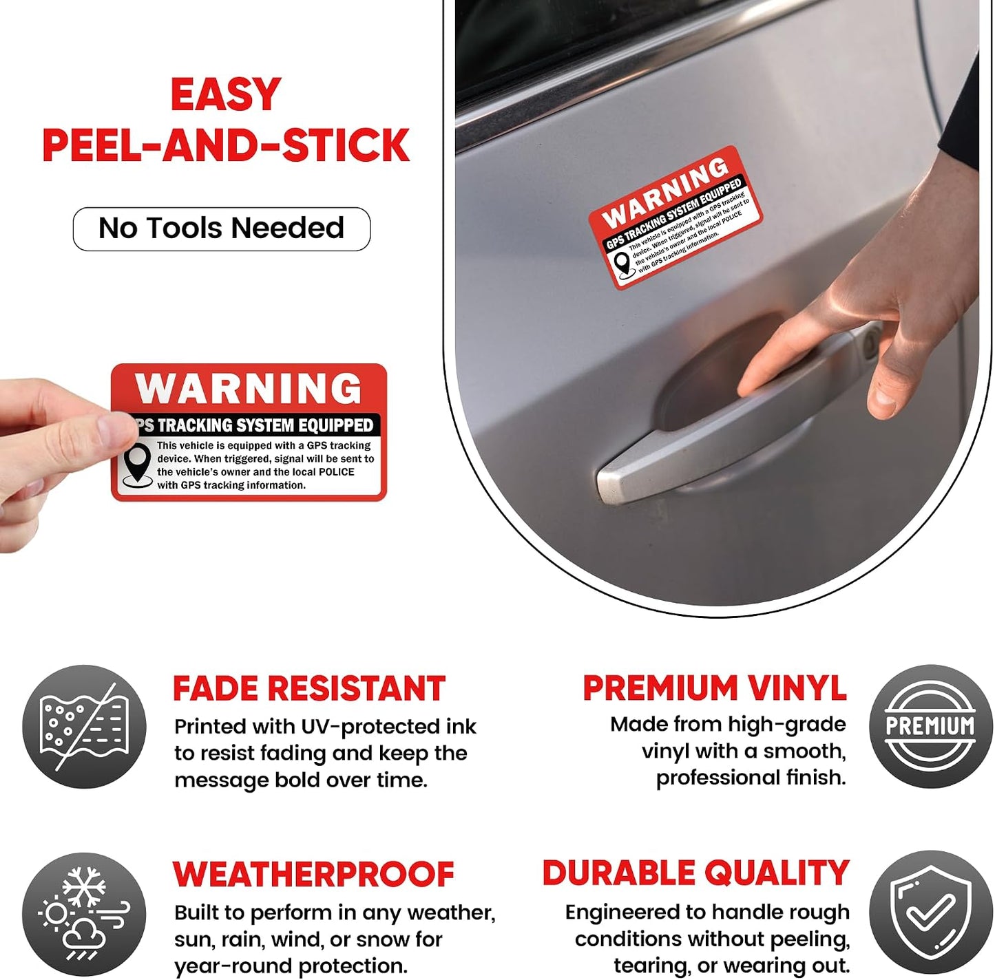 Sticky Expressions (8 3" 1.5" GPS Tracking Sticker For Car Pcs), Size by - Strong Adhesive, Durable, Waterproof, UV