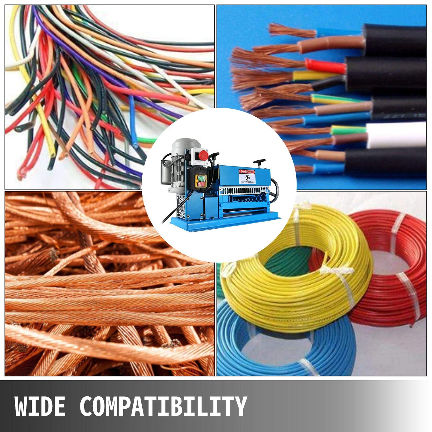 VEVOR Wire Stripping Machine 0.06-1.5 inch,Wire Stripper Machine 11 Channels 10 Blades, Automatic Wire Stripping Tool with Manual Hand Cranked Industrial for Recycling Copper Wire Stripper
