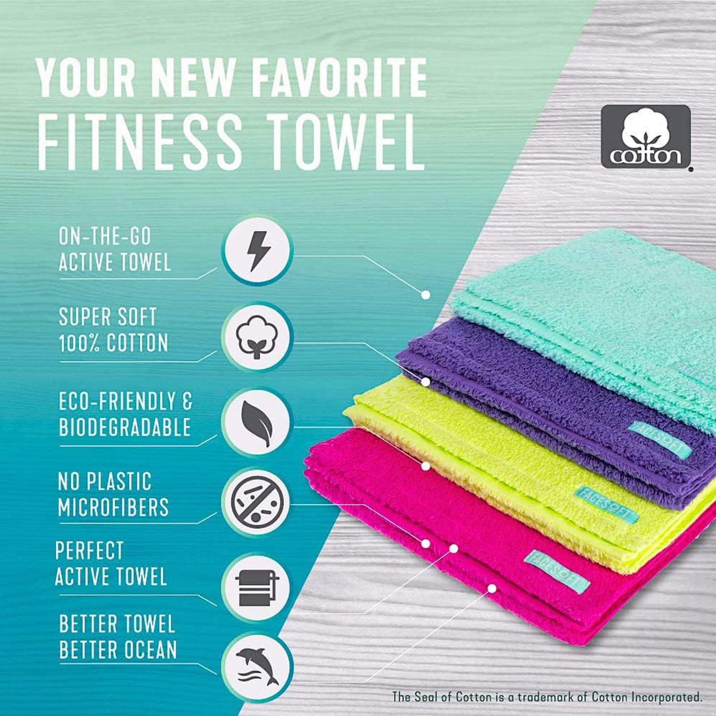 FACESOFT Eco Friendly Mini Gym Towels Accessories for Working Out - Sweat Towels for Gym, Fitness, Sports - Soft & Absorbent Cotton - No Synthetic Microfibers or Plastics - 3 Piece Exercise Towel Set