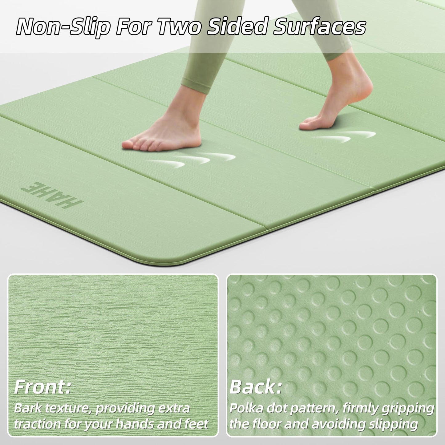 Foldable Yoga Mat,74"Lx32"Wx1/3"Thick,Folding Exercise Mat,Non-slip Wide Pilates Mats for Home Workout/Travel, Portable Yoga Mat Thick for Yoga/Pilates/Camping/Floor Exercises