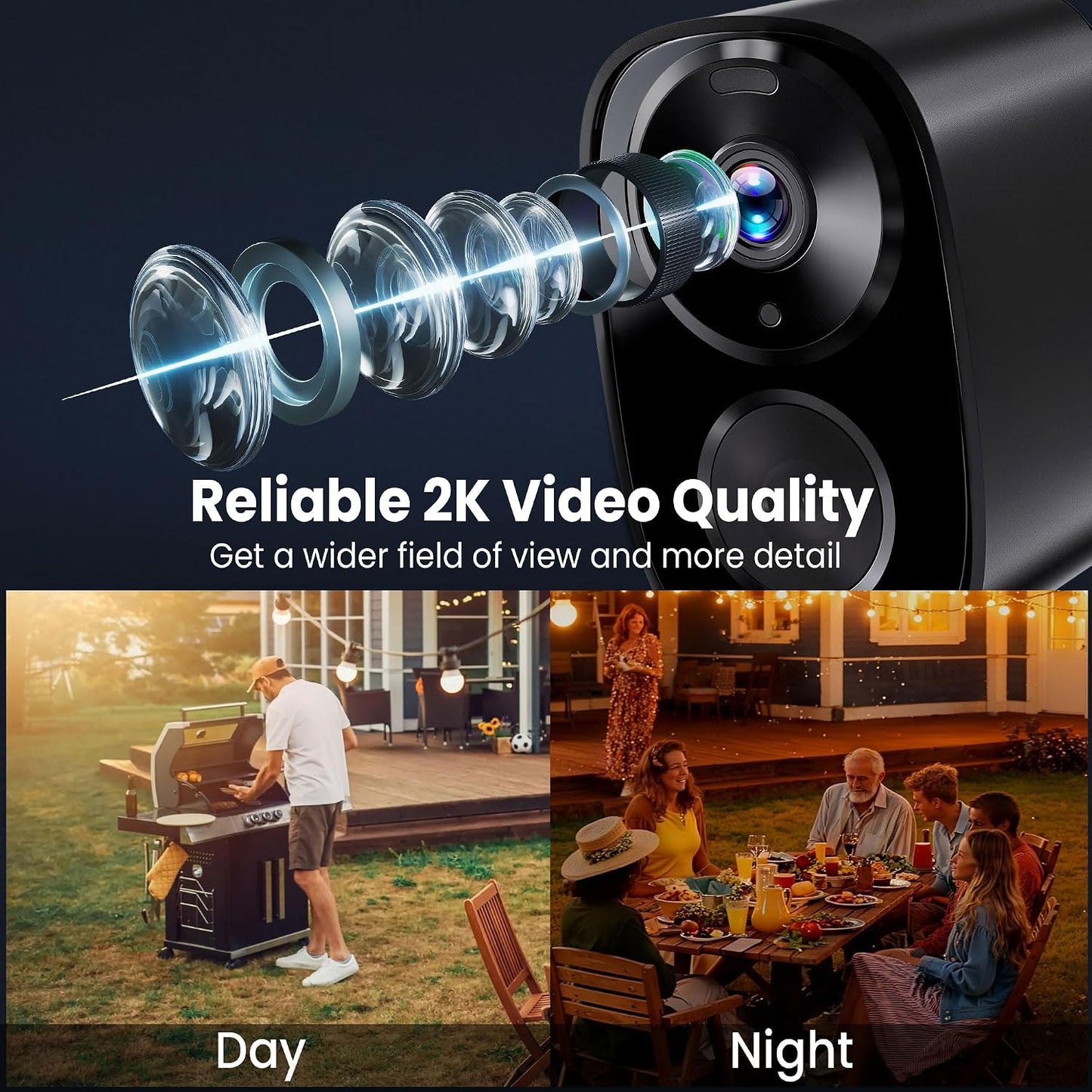 realhide 2026 2K 2.4G/5G, 6-Month IP66 2-Way Enhanced UHD Security Cameras Wireless Outdoor Free Cloud & SD Storage