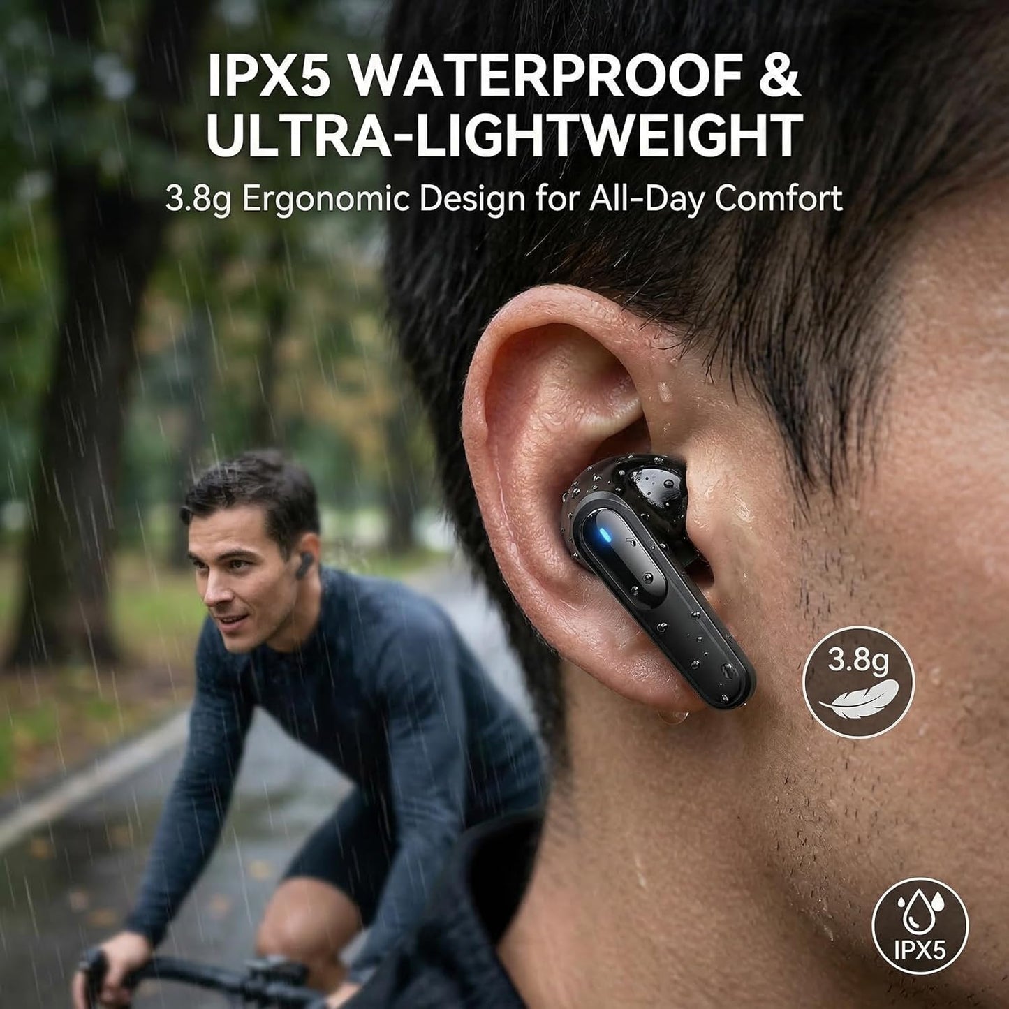 BSWLMDD 5.3, 20-Hour Wireless Bluetooth Earbuds, Bluetooth Battery Life, Hi-Fi Stereo Sound, LED Digital Display