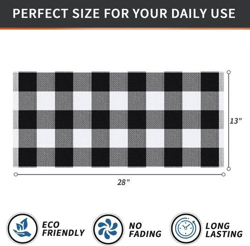 Homaxy Kitchen Towels - 100% Cotton Waffle Weave, Super Soft & Absorbent | 4-Pack, 13 x 28 Inches, White & Black