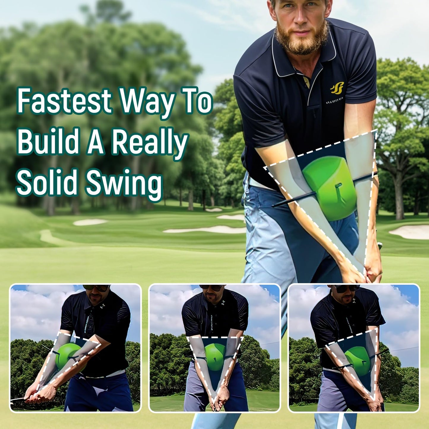 The Connector Golf Training Aid, Golf Swing Trainer for Posture Correction Practice, Golf Swing Training Aid, Golf Training Aids Helps Train Proper Swing Mechanics, Arm Structure