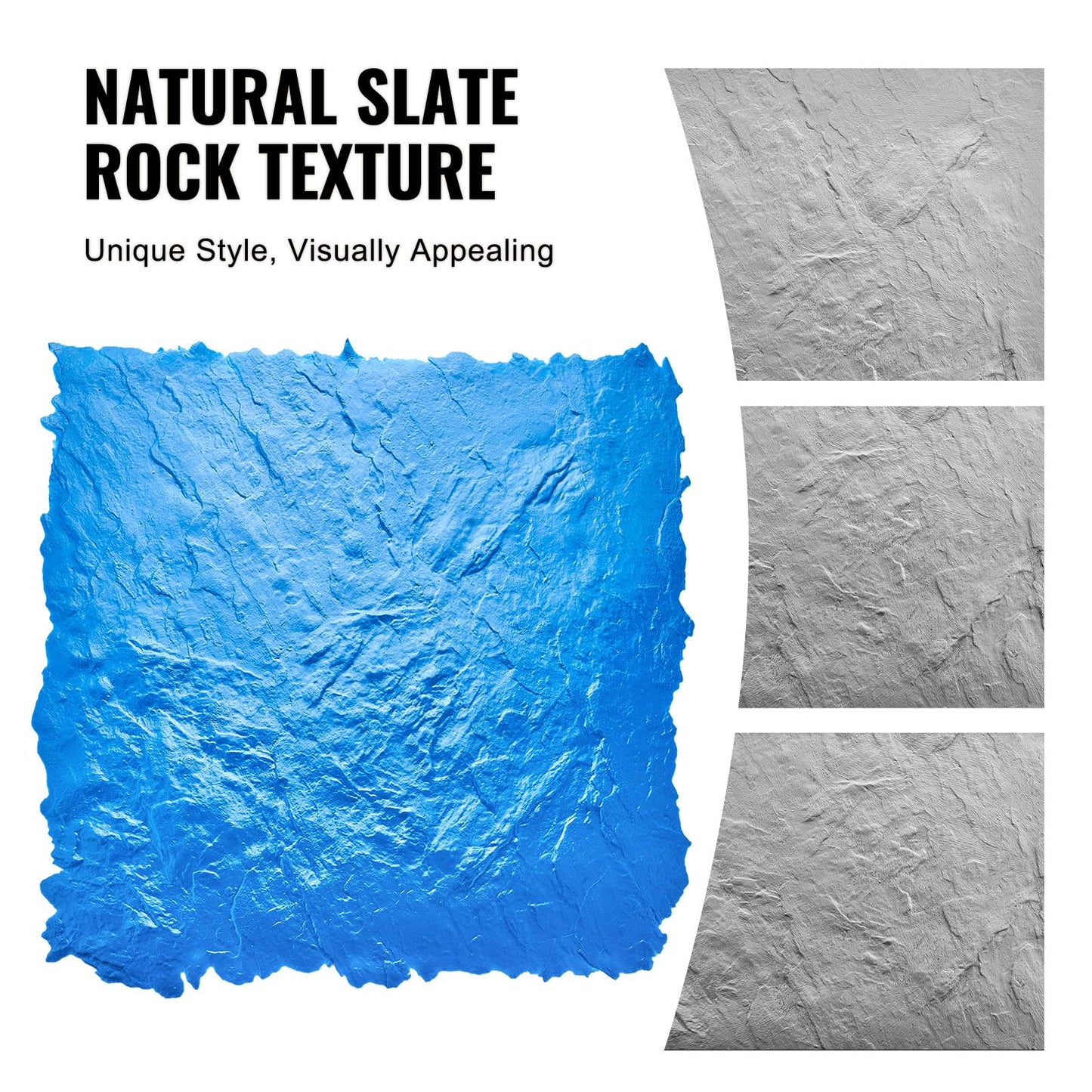 VEVOR Concrete Stamps Mat, 36 x 36 in & 18 x 18 in, 4 pcs Concrete Texturing Skin Polyurethane Stamp Stone Tile Texture Mat, Slate floor Imprint Seamless Stamp Concrete Molds for Outdoor Decorative