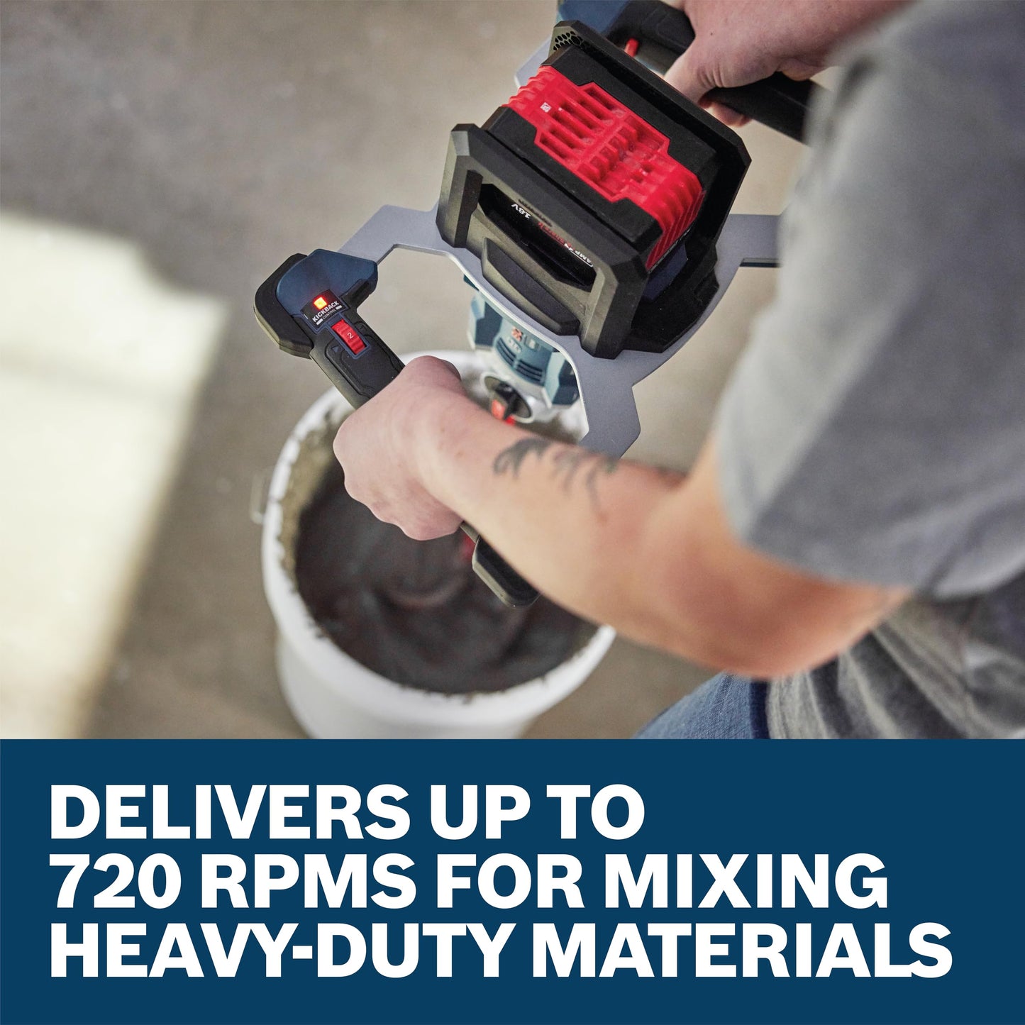 BOSCH GRW18V-160 18V Brushless High Torque Mixer - Variable Speed, Soft-Start Technology, with KickBack Control (Bare Tool)