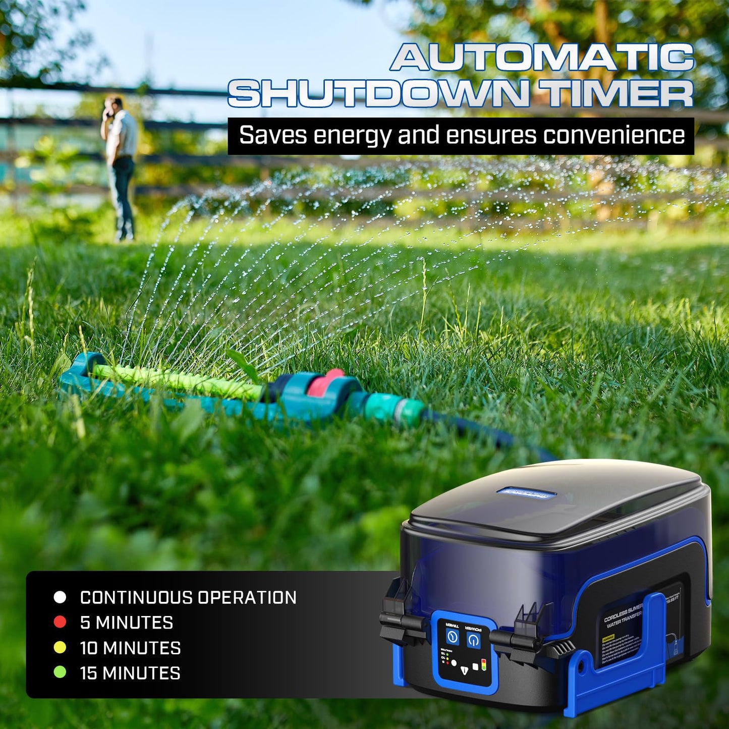 AMPFORCE 20V Cordless Submersible Water Transfer Pump, 1003 GPH Portable Sump Pump, 4.0Ah Battery Powered Water Pump Runtime 1H Ideal for Pool, Spa, Hot Tub, Garden, Flood Relief, and Outdoor Projects