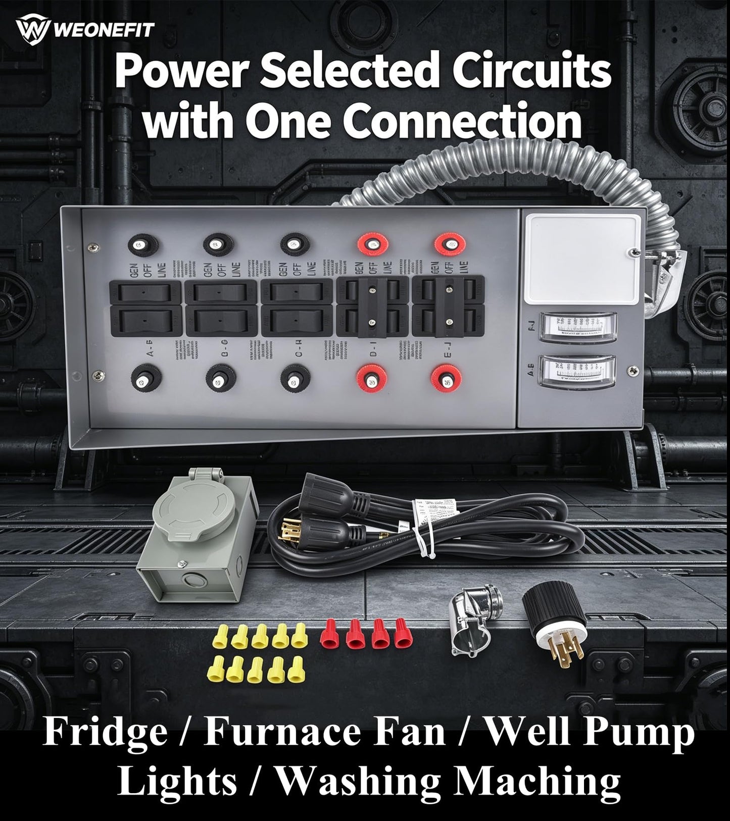 31410CRK Pro/Tran 10-Circuit 30 Amp Generator Transfer Switch Kit, 7500W Max, Powder-Coated Steel Cabinet, for Residential & Commercial Use, Gray