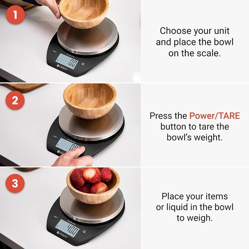 Etekcity Digital Food Scale - Accurate 0.1g Measurement for Weight Loss & Meal Prep | 11lb/5kg, Stainless Steel Black