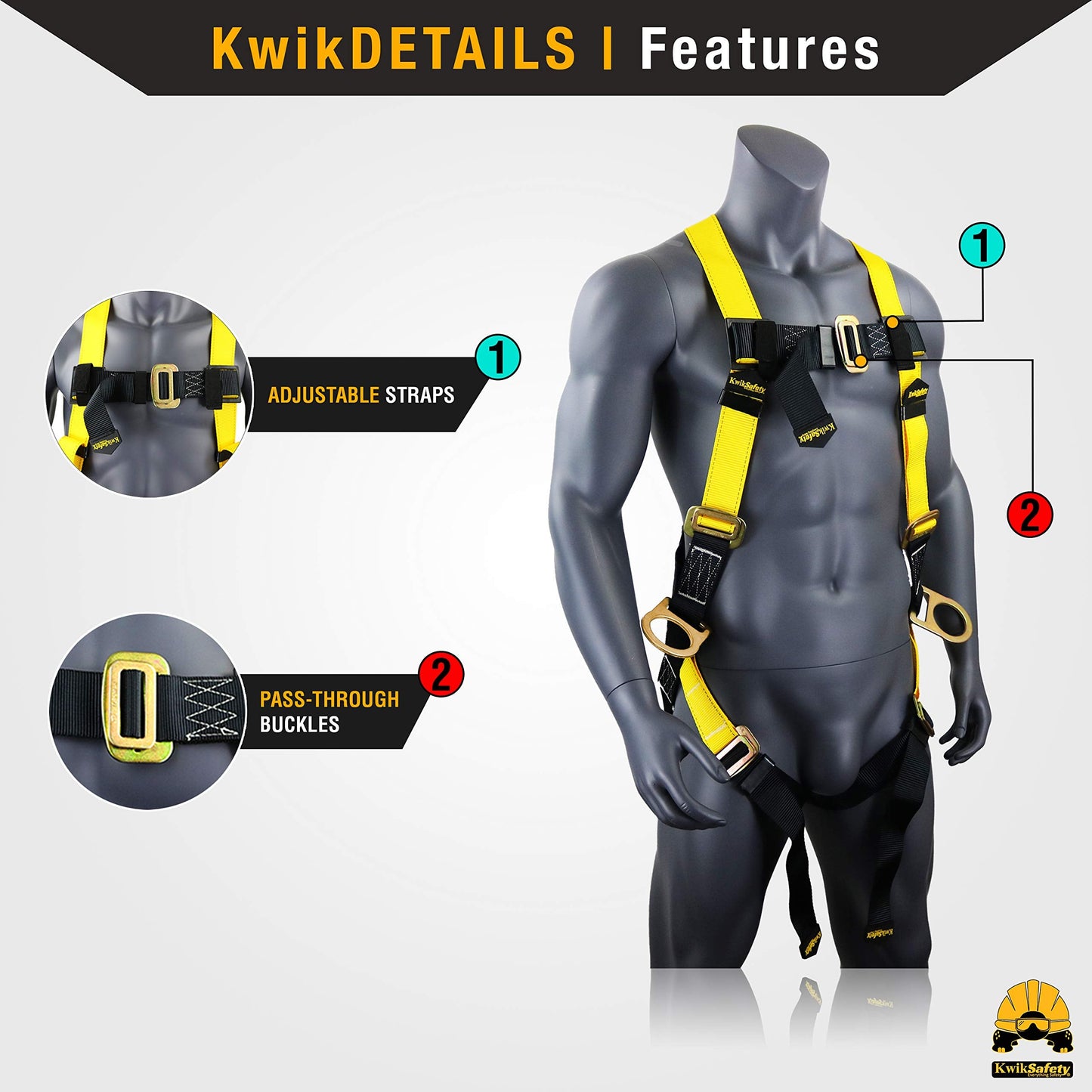 KwikSafety - Charlotte, NC - Python [KIT] Safety Lanyard + Safety Harness & Anchor/OSHA ANSI Fall Protection External Shock Absorber Construction Arborist Roofing Snap Rebar Hook Connector