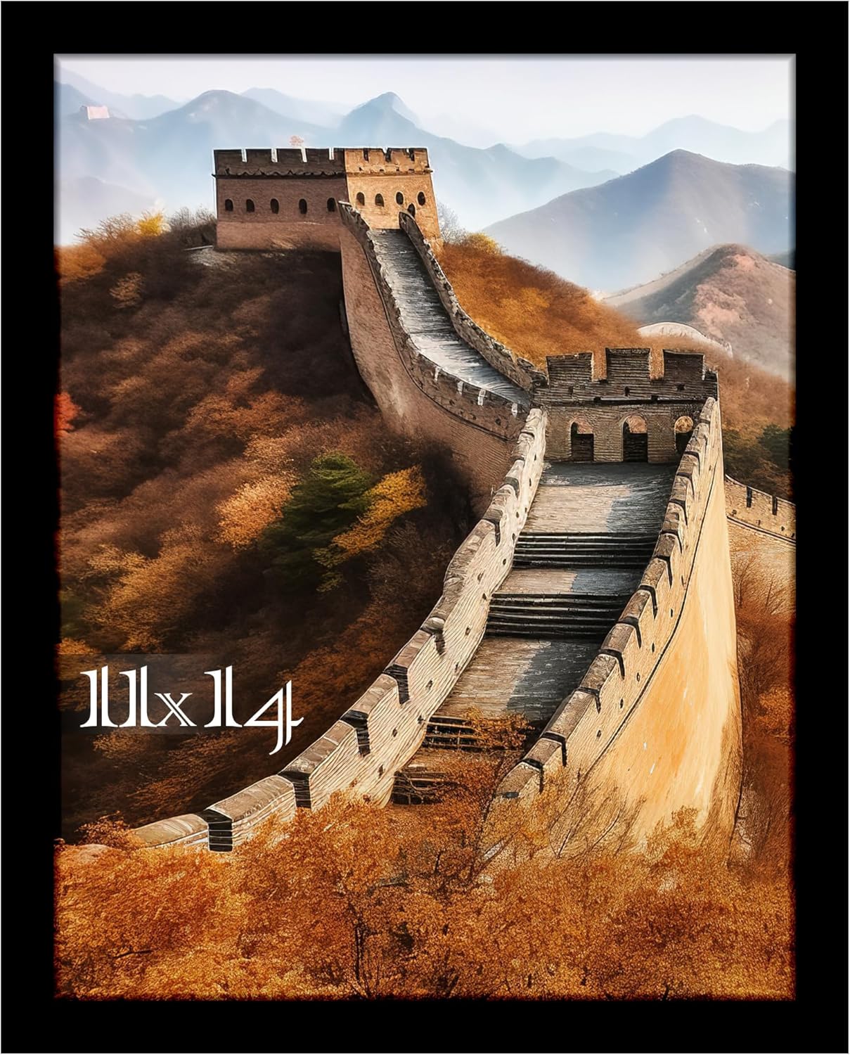 Picrit 11x14 Picture Frame - Stylish Black Photo Frame for Wall Mounting Display