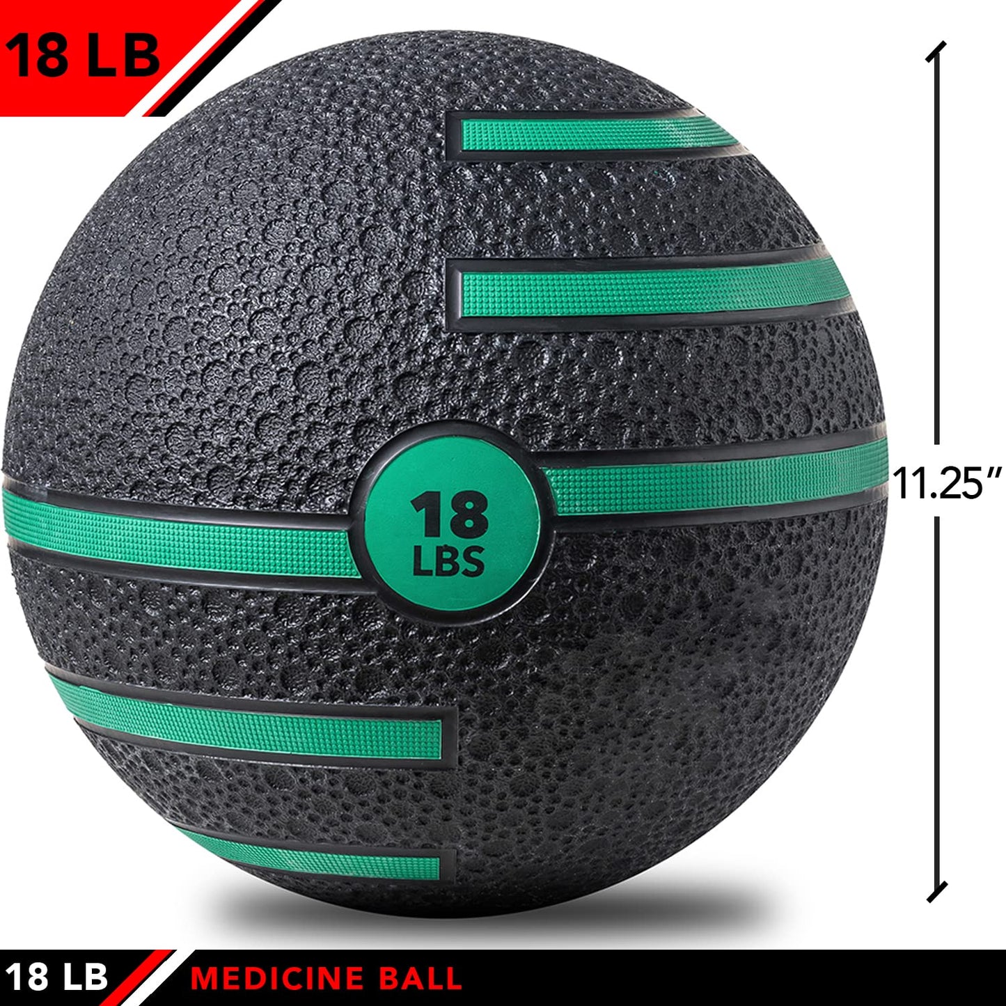 JFIT Medicine Exercise Ball with Dual Texture, 18 LB
