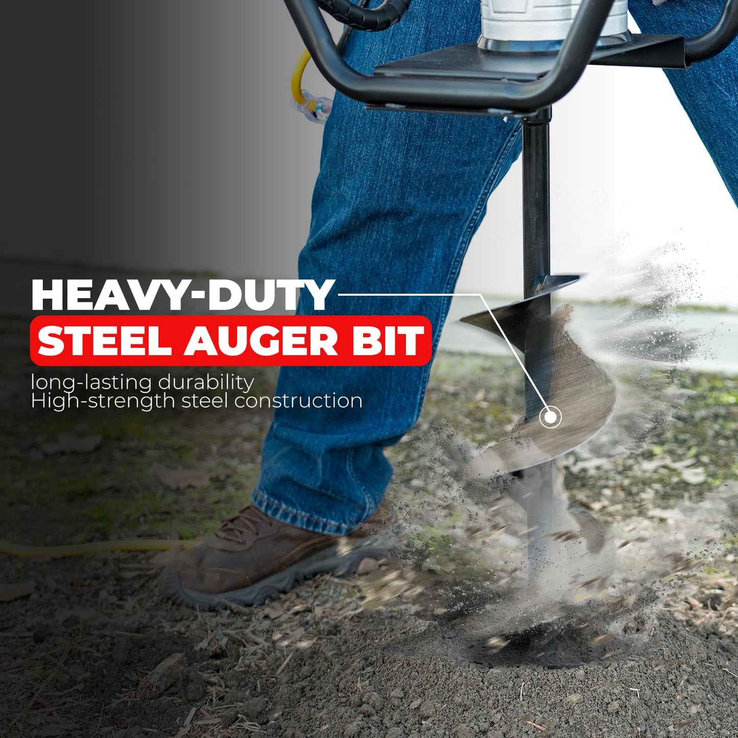 XtremepowerUS 1500W Electric Post Hole Digger Earth Auger with Reverse Function Dig Hole Fence Post Hole Digging, Tree Planting Include 6" Digging Auger Bit, 3/4" Shaft