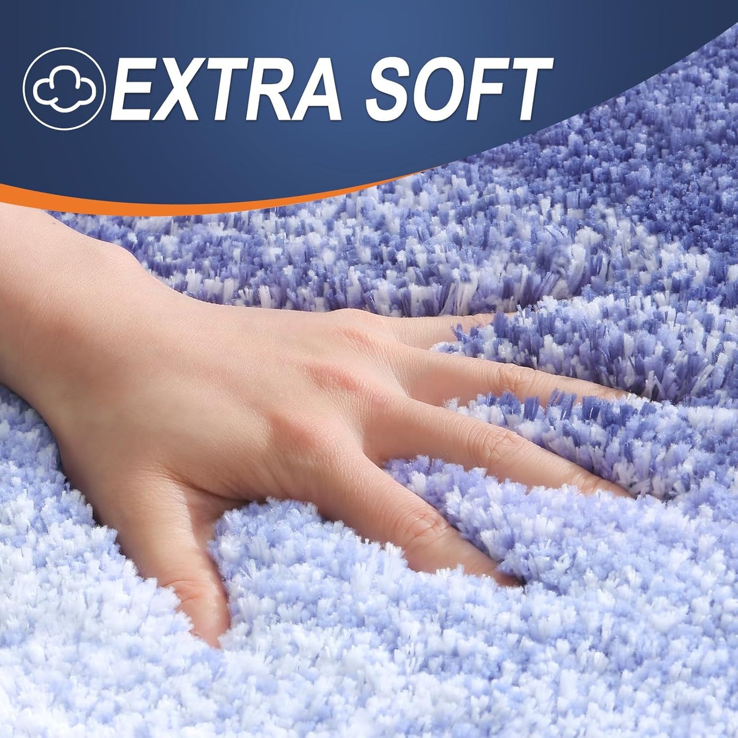 OLANLY Bathroom Rugs - Extra Soft Absorbent Microfiber Mat 34x21 | Quick Dry, Rubber Backing, Blue-Violet