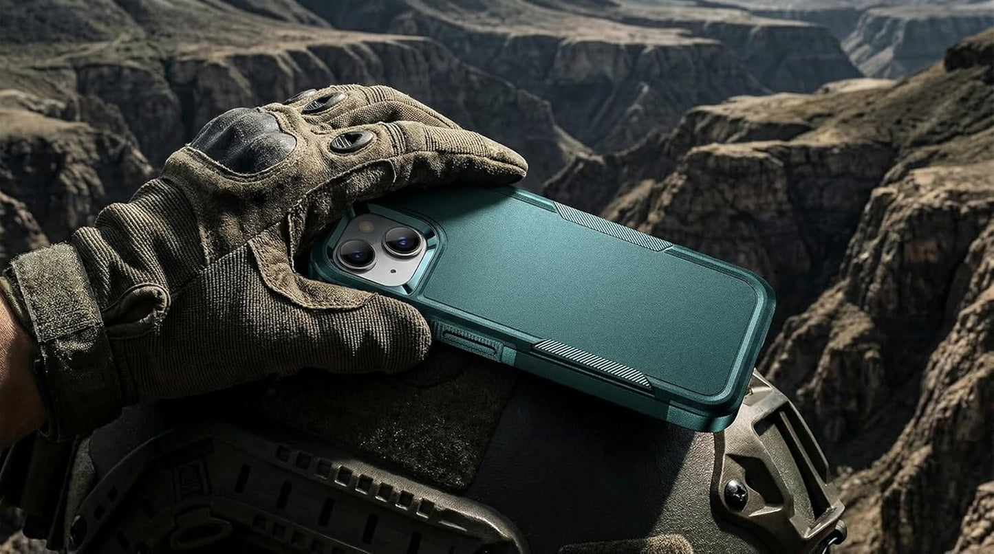 AEDILYS 15 Case,[15 2X Shockproof for iPhone FT Military Grade Drop Protection],with [Tempered Glass Screen Protector ]