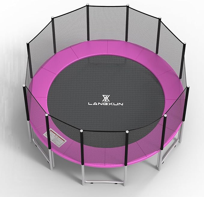 LANGXUN Universal Trampoline Repalcement Safety Pad, 8ft 10ft 12ft 14ft 15ft 16ft Waterproof Surround Spring Foam Cover for Round Frame
