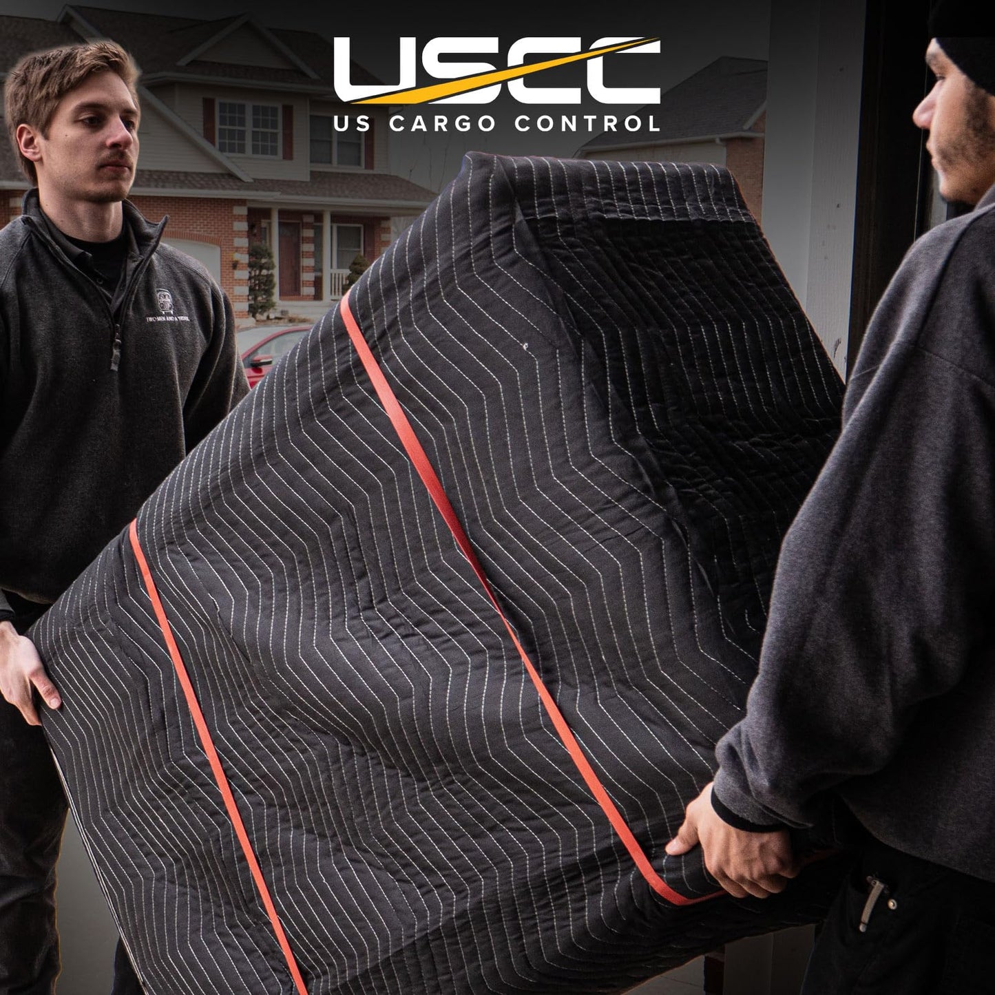 US Cargo Control Moving Blankets Heavy Duty 72"x80" 6-Pack (65 lbs/doz), Padded Furniture Blankets for Moving, Shipping, and Storage, Durable Quilted Furniture Pads, Tough Black Polyester