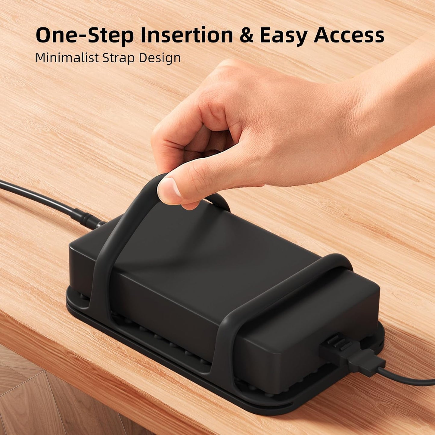 ELETIUO Universal Silicone Laptop Charger Holder,Under Desk Power Brick Mount Organizer for Charging Brick