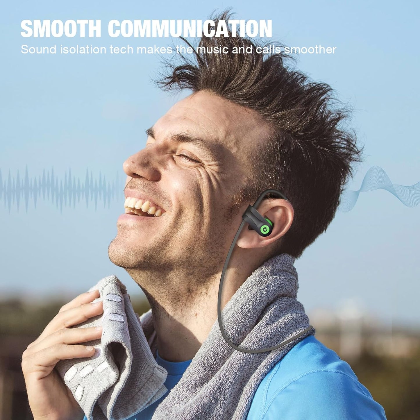 5.3 IPX7 16 Boean Wireless Headphones Workout Headphones Bluetooth with Rating Workout Running Headphone with Hours