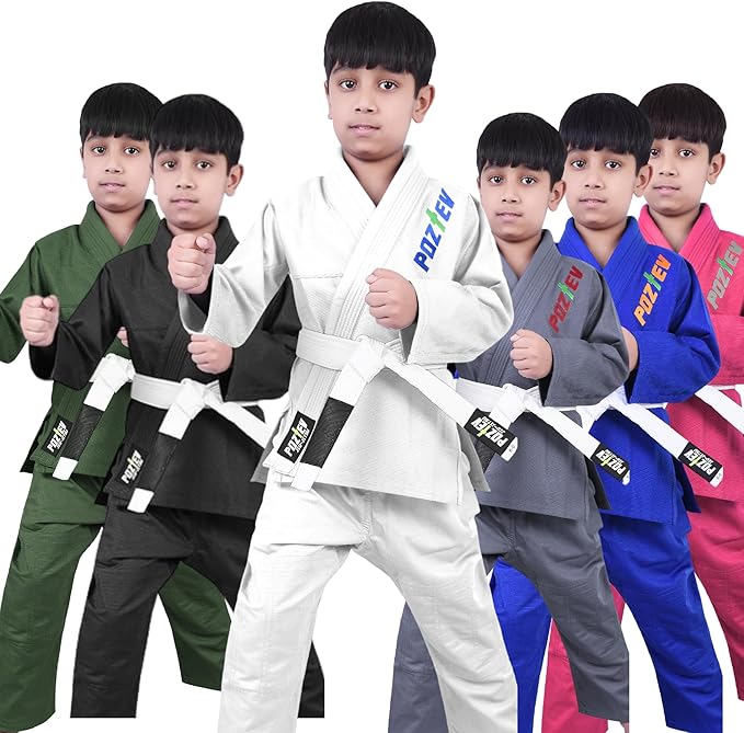 Kids Brazilian Jiu Jitsu Gi For Kids BJJ Gi Youth Grappling Kimonos Preshrunk Lightweight Martial Arts Uniform