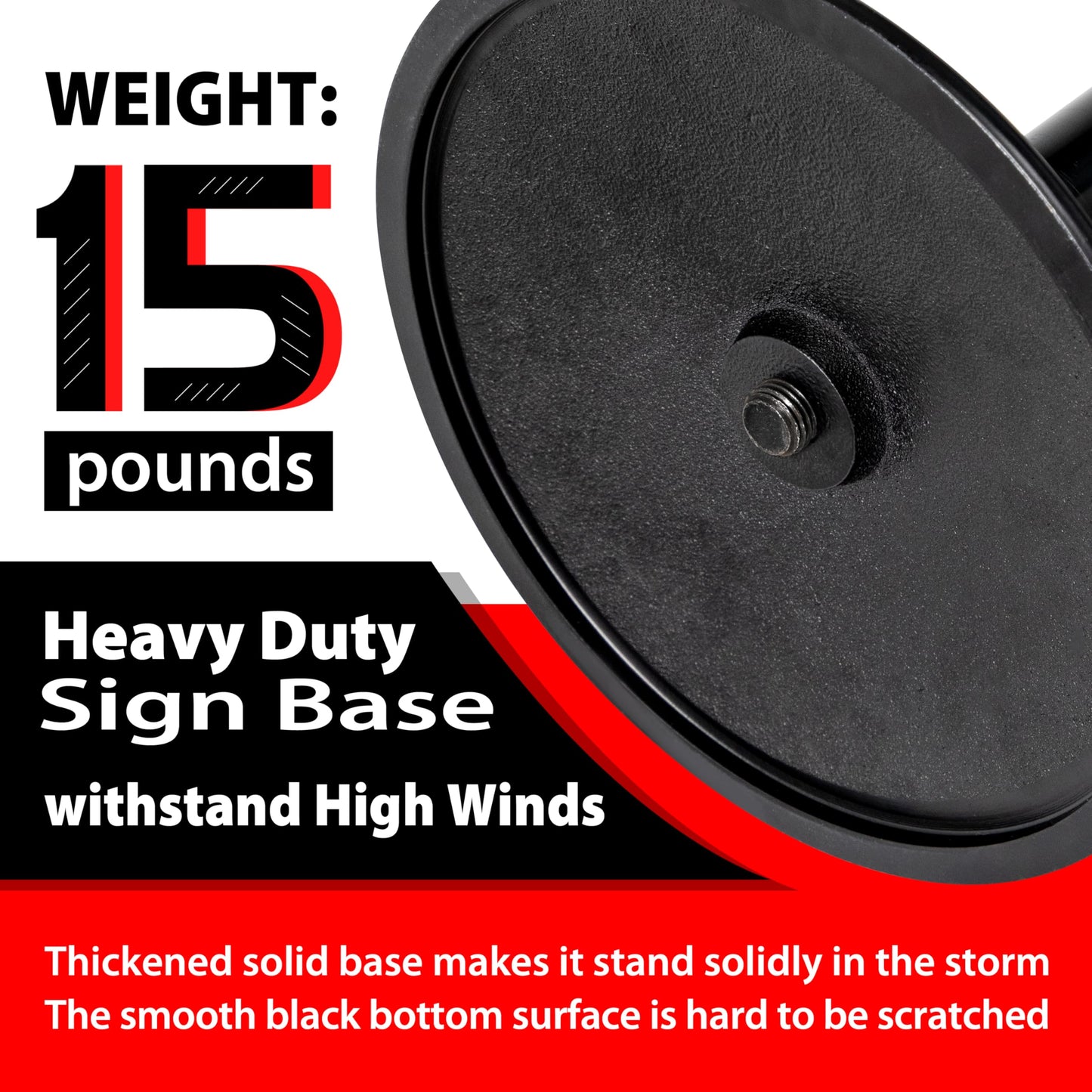 VAIIGO 2Pack Heavy Duty Cast Iron Sign Stand - 48" Outdoor Portable Pedestal Post - Display Road Sign, Construction Sign Holder (Black)