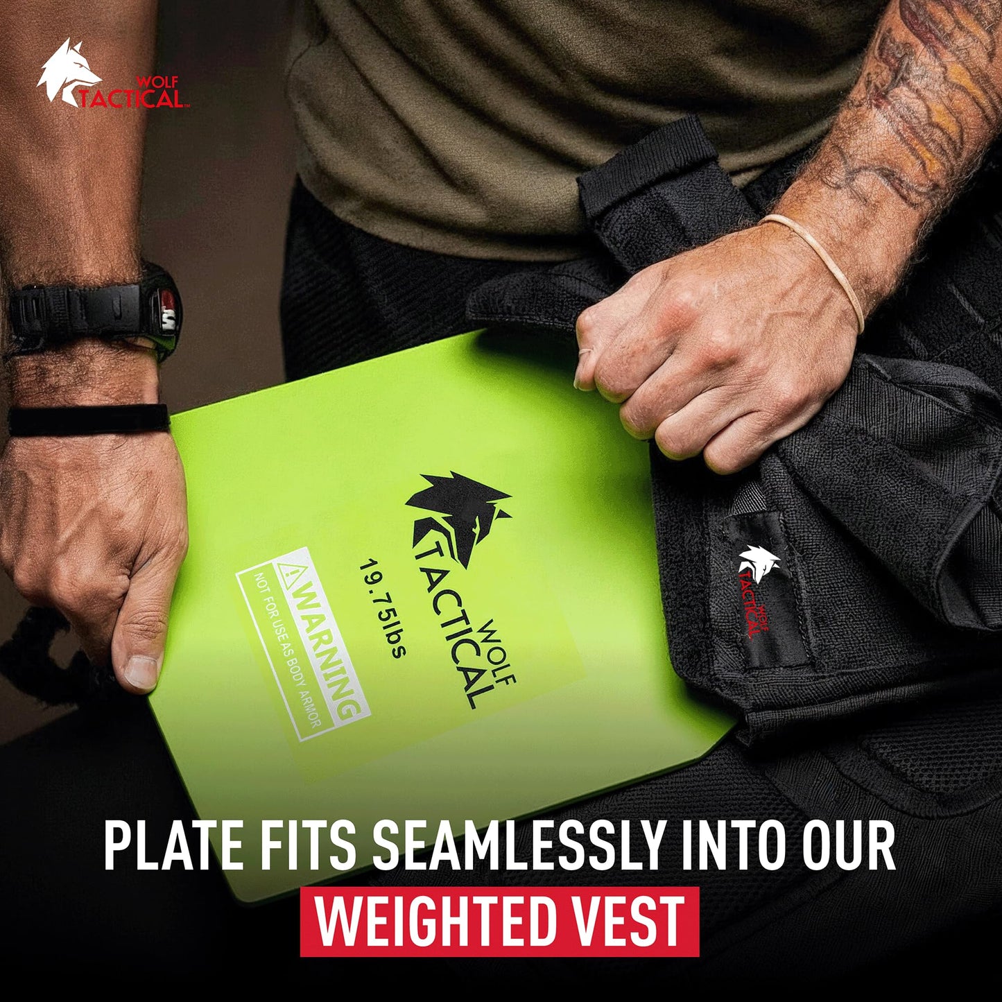 WOLF TACTICAL Weight Vest Plates - 5.75/8.75/14.5/19.75LB Pairs - WODs, Strength Training, Running, Heavy Workouts