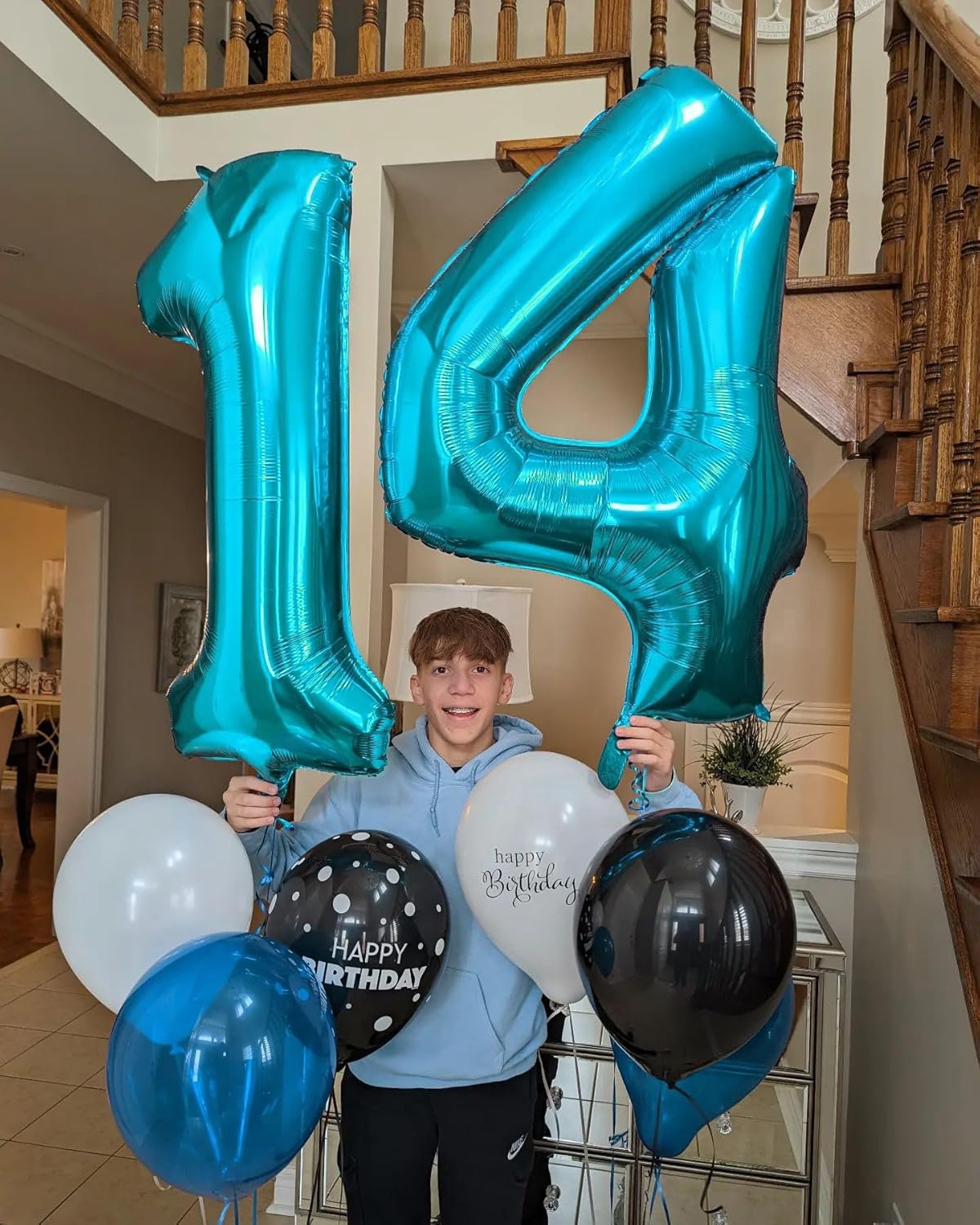 Number 5 Balloon by [Brand Name] - 40 Inch Light Blue Foil Balloon for 5th Birthday Party Decorations