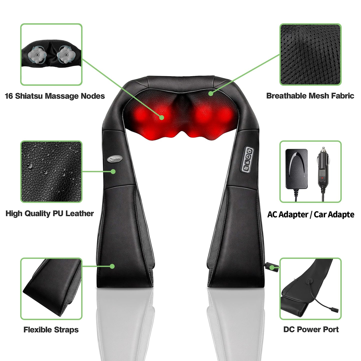 cotsoco Neck Massager,Shiatsu Shoulder and Back Massager with Heat, Electric Deep Tissue Massage Pillow for Body Muscle Pain Relief,Best Gifts Mom Dad Women Men,Home, Office Car Use