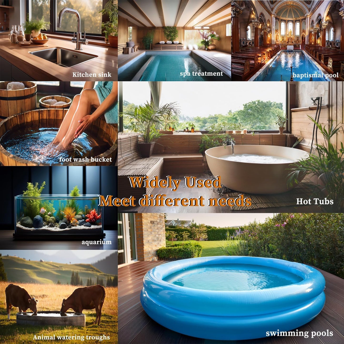 LASTINGCAPE 1800W Titanium Fully Submersible, Portable Baptistry & Hot Tub Immersion Water Heater with GFCI, Temp Control for Baptismal, Bathtubs, Swimming Pool, Above Ground Pool & Inflatable Pool