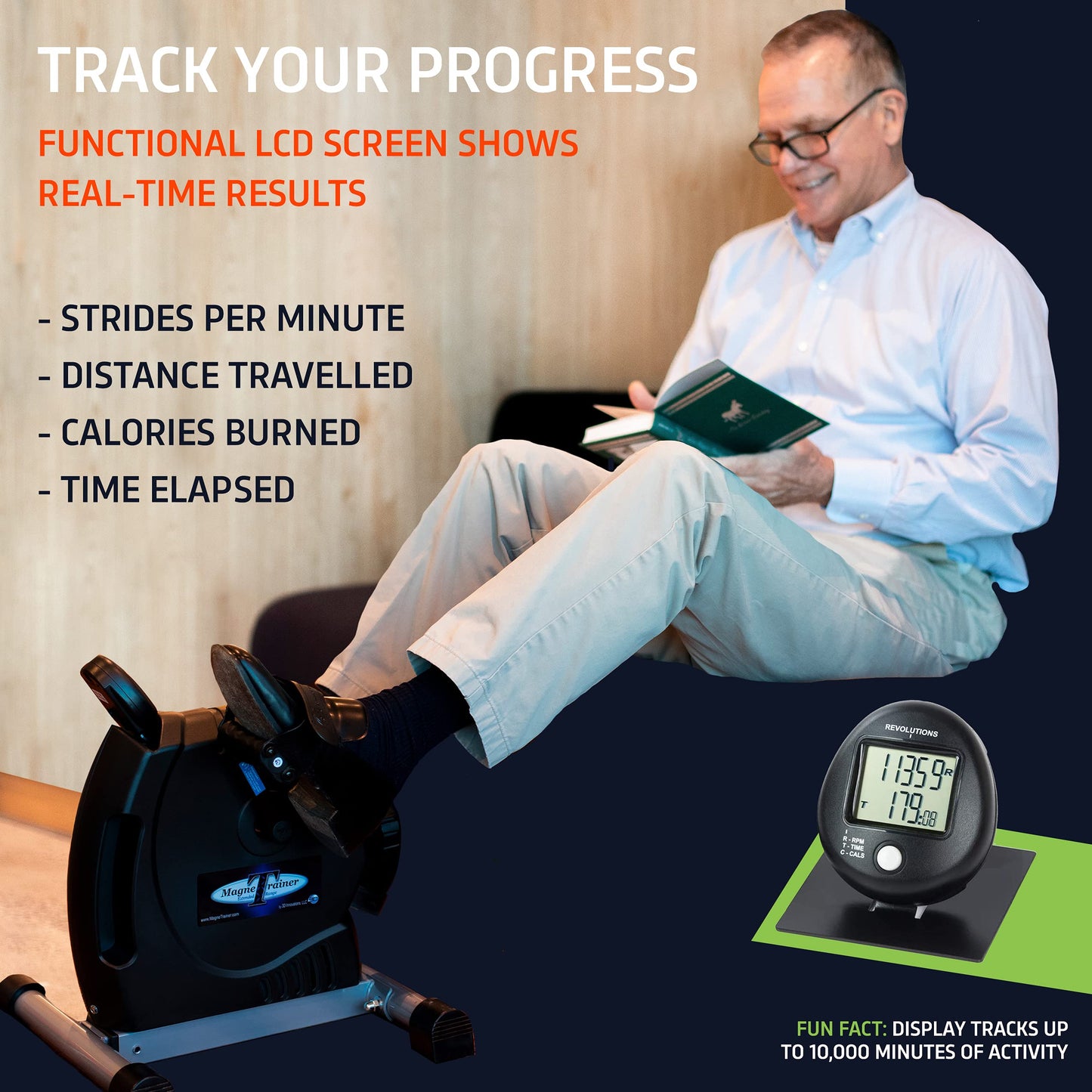 DeskCycle MagneTrainer-ER Mini Exercise Bike with Ultra-Smooth Magnetic Resistance, Arm and Leg Exerciser for Joint Mobility, Circulation, and Recovery, Black (DSK-SPO-MGTRAINER)