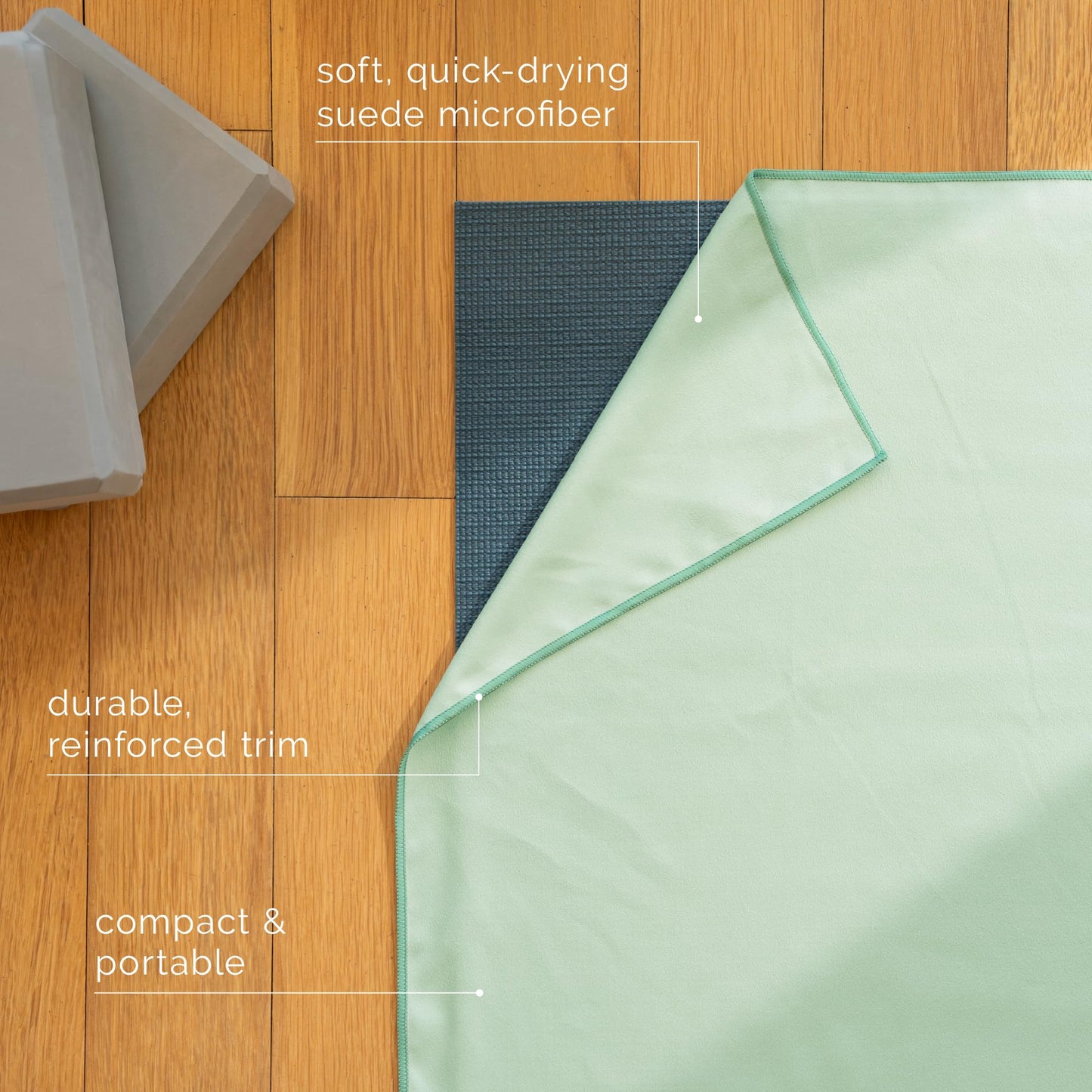 S&T INC. Microfiber Yoga Mat Towel, Quick Dry Towel, Soft and Absorbent for Gym, Pilates, and Hot Yoga Mat, 1 Pack, 26.5 inches x 72 inches, Sage Green